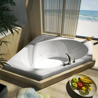 Thumbnail for Atlantis Whirlpools 6060EWR Eclipse 60 x 60 Corner Whirlpool Jetted Bathtub Whirlpool Bathtub Atlantis 