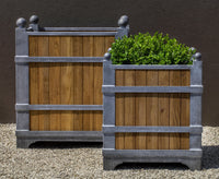 Thumbnail for Campania International Zinc coated Steel with Oak Manoir Oak Planter, Lg Urn/Planter Campania International 