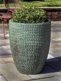 Thumbnail for Campania International Glazed Terra cotta Tall Sisal Weave Planter Urn/Planter Campania International 