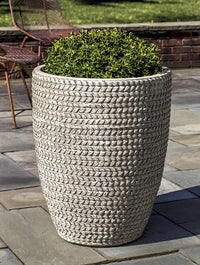 Thumbnail for Campania International Glazed Terra cotta Tall Sisal Weave Planter Urn/Planter Campania International 