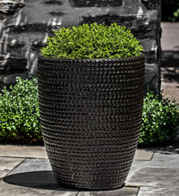 Thumbnail for Campania International Glazed Terra Cotta Tall Sisal Weave Planter Urn/Planter Campania International 