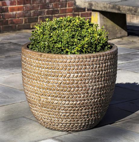 Campania International Glazed Terra cotta Sisal Weave Planter Urn/Planter Campania International 