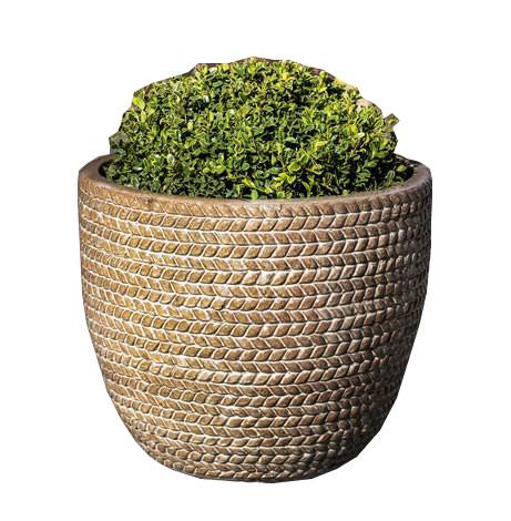 Campania International Glazed Terra cotta Sisal Weave Planter Urn/Planter Campania International 