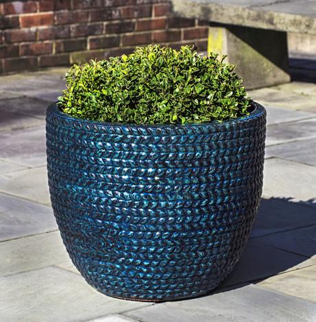 Campania International Glazed Terra cotta Sisal Weave Planter Urn/Planter Campania International 
