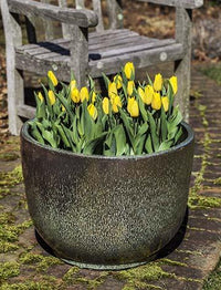 Thumbnail for Campania International Glazed Terra cotta Laurier Round Planter Urn/Planter Campania International 