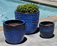 Thumbnail for Campania International Glazed Terra cotta Dimple Glaze Planter Urn/Planter Campania International 