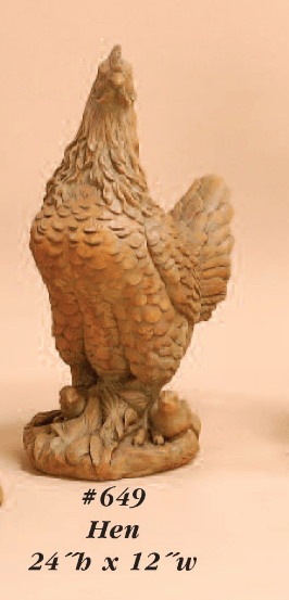 Hen Cast Stone Outdoor Asian Collection Statues Tuscan 