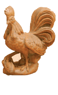 Thumbnail for Farm Rooster Cast Stone Outdoor Asian Collection Statues Tuscan 