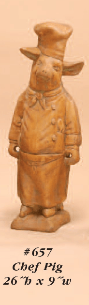 Chef Pig Cast Stone Outdoor Asian Collection Statues Tuscan 