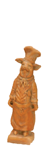 Thumbnail for Chef Pig Small Cast Stone Outdoor Asian Collection Statues Tuscan 