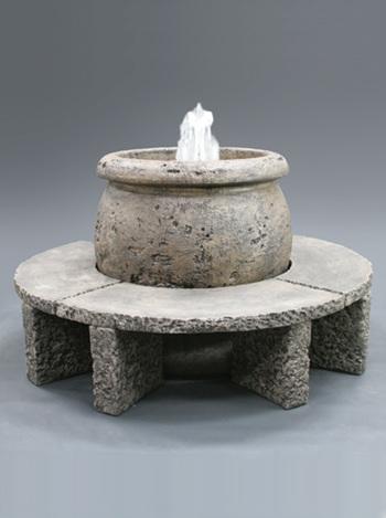 Mall Fountain with Granite Benches Fountain Fiore Stone 