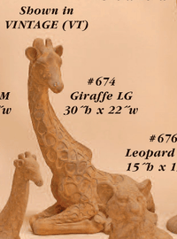 Thumbnail for Giraffe Cast Stone Outdoor Asian Collection Statues Tuscan 