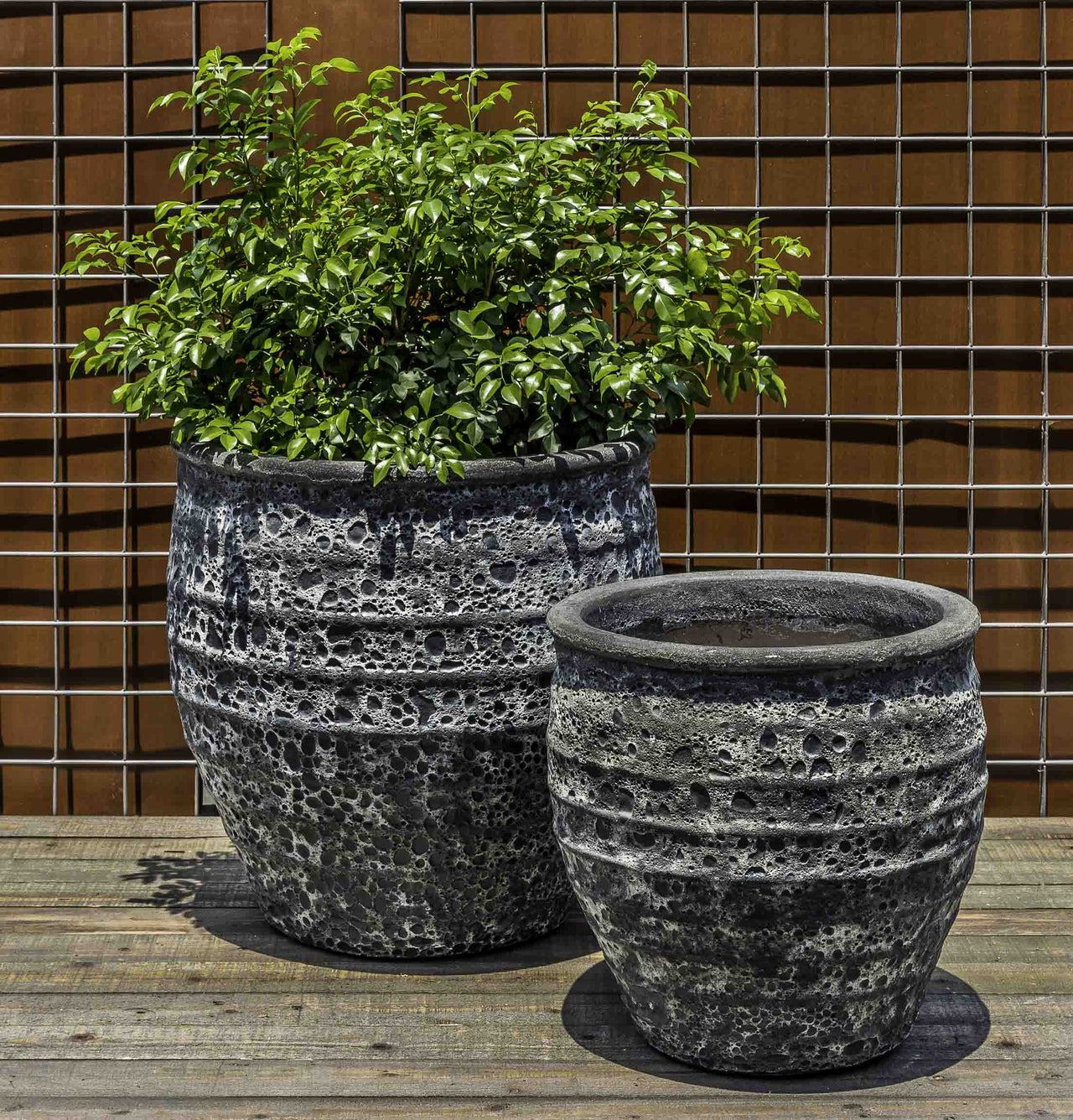 Campania International Knossos Planter - S/2 Urn/Planter Campania International Fossil Grey 