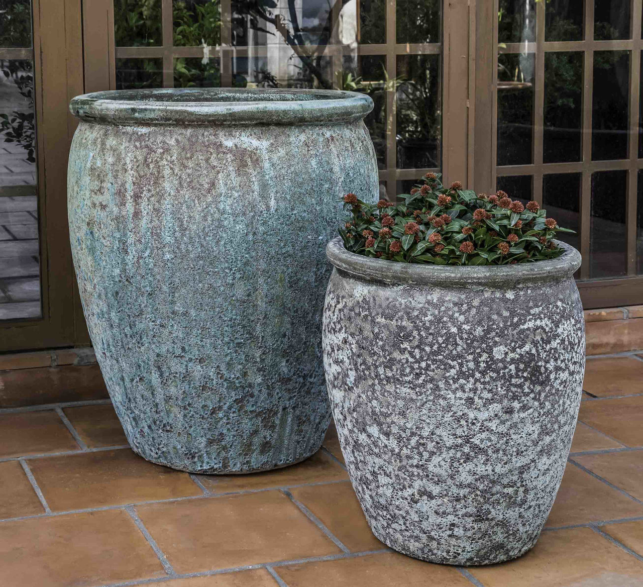 Campania International Paraiso Planter - (S/2) Urn/Planter Campania International Verdigris 