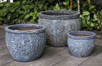 Thumbnail for Campania International Saona Planter-Aqua Blue Coral (S/3) Urn/Planter Campania International 