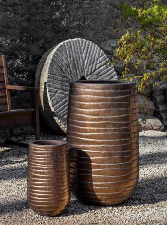 Campania International Glazed Terra cotta Tall Ipanema Planter Urn/Planter Campania International 