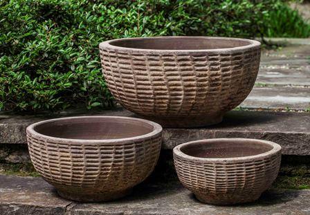 Campania International Terra cotta Antique Lattice Basket Urn/Planter Campania International 