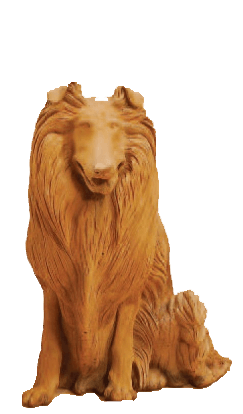 Collie Sitting Cast Stone Outdoor Asian Collection Statues Tuscan 
