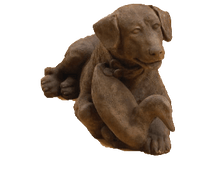 Thumbnail for Dog W/Duck Cast Stone Outdoor Asian Collection Statues Tuscan 