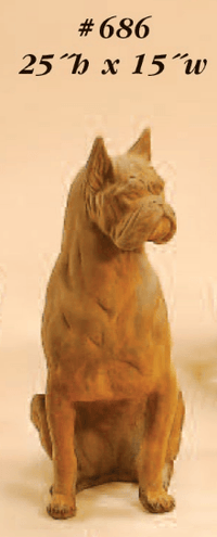 Thumbnail for Boxer Sitting Cast Stone Outdoor Asian Collection Statues Tuscan 