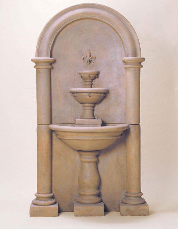 Montecito Wall Cast Stone Outdoor Fountain Fountain Tuscan 