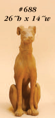 Greyhound Small Cast Stone Outdoor Asian Collection Statues Tuscan 