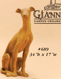 Thumbnail for Greyhound Small Cast Stone Outdoor Asian Collection Statues Tuscan 