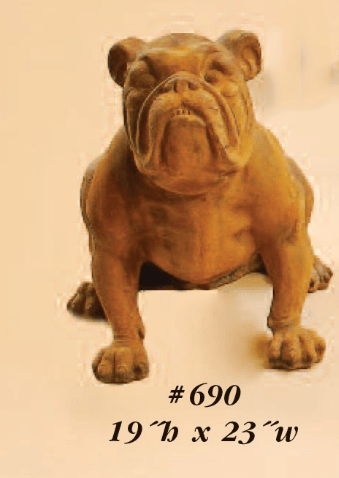 Bull Dog Large Cast Stone Outdoor Asian Collection Statues Tuscan 