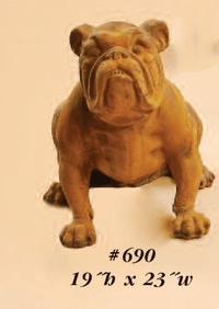 Thumbnail for Bull Dog Large Cast Stone Outdoor Asian Collection Statues Tuscan 