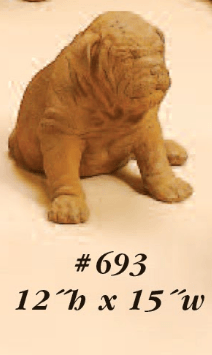 Shar Pei Puppy Cast Stone Outdoor Asian Collection Statues Tuscan 