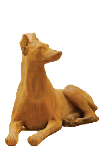 Doberman Down Cast Stone Outdoor Asian Collection Statues Tuscan 