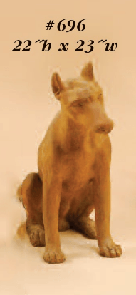 Thumbnail for Doberman Sitting Cast Stone Outdoor Asian Collection Statues Tuscan 