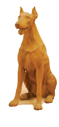 Doberman Sitting Cast Stone Outdoor Asian Collection Statues Tuscan 