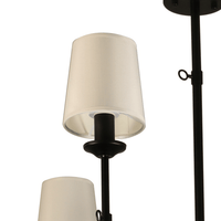 Thumbnail for Angya 6-Shade Chandelier Light | Bamboo Lampshades and Matte Black Steel Supports | Fixed 19” Center Rod | Dining Room, Foyer, Entryway Décor Chandeliers Canyon Home 