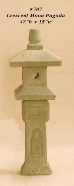 Crescent Moon Pagoda Cast Stone Outdoor Asian Collection Asian Collection Tuscan 