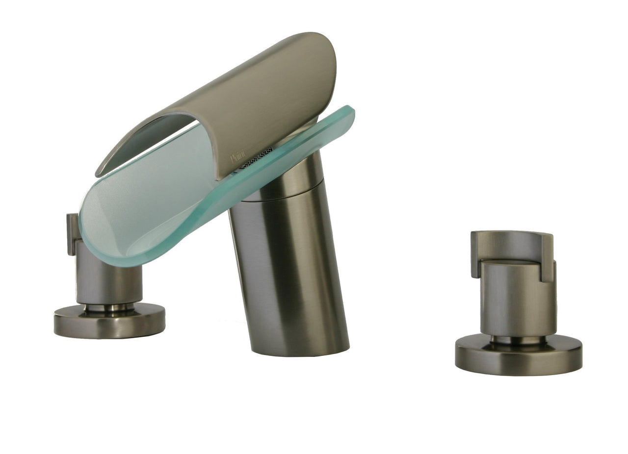 Latoscana Morgana Roman Tub With Glass Spout In A Brushed Nickel Finish bathtub faucets Latoscana 
