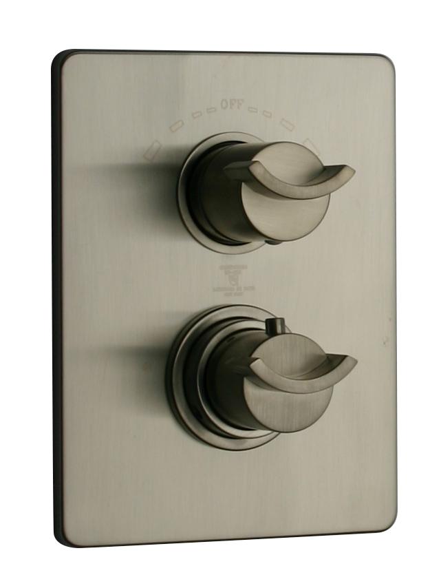 Latoscana Morgana Thermostatic Valve With 2 Way Diverter Volume Control In Brushed Nickel Finish bathroom fixture hardware parts Latoscana 