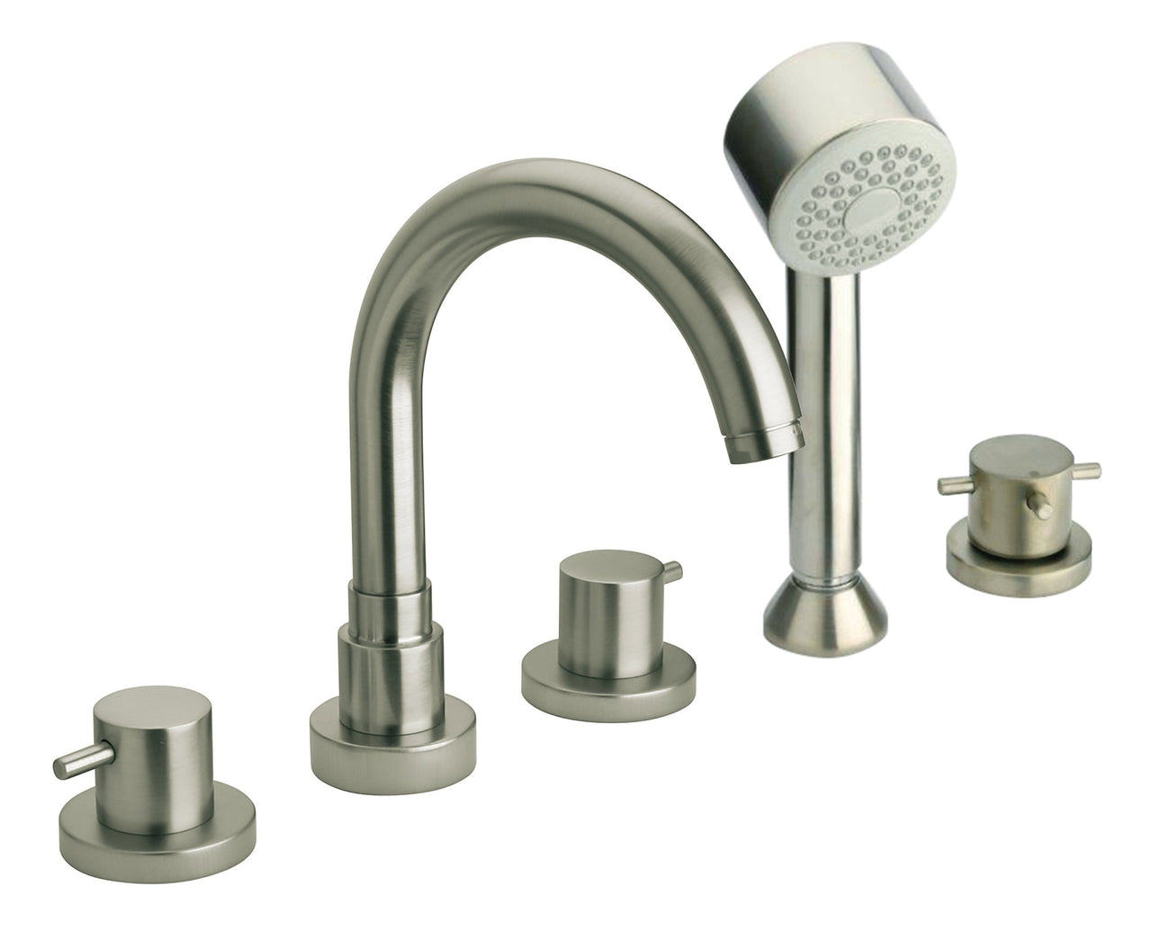 Latoscana Elba Toman Tub With Lever Handles Shower In A Brushed Nickel Finish bathtub and showerhead faucet systems Latoscana 