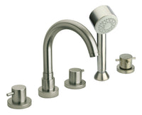 Thumbnail for Latoscana Elba Toman Tub With Lever Handles Shower In A Brushed Nickel Finish bathtub and showerhead faucet systems Latoscana 