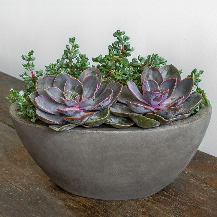 Campania International Fiber Cement Geo Footed Planter - (S/2) Urn/Planter Campania International Oval 