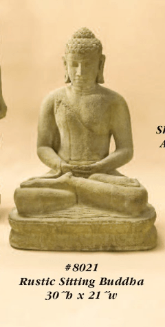 Rustic Sitting Buddha Cast Stone Outdoor Asian Collection Asian Collection Tuscan 