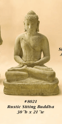 Thumbnail for Rustic Sitting Buddha Cast Stone Outdoor Asian Collection Asian Collection Tuscan 