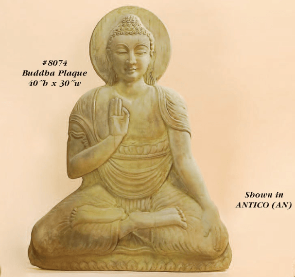 Buddha Plaque Cast Stone Outdoor Asian Collection Asian Collection Tuscan 