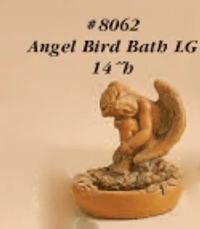 Thumbnail for Angel Bird Bath Cast Stone Outdoor Asian Collection Accessories Tuscan 