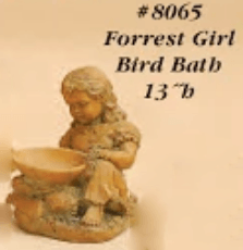 Forest Girl Bird Bath Cast Stone Outdoor Asian Collection Accessories Tuscan 