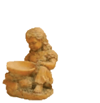 Thumbnail for Forest Girl Bird Bath Cast Stone Outdoor Asian Collection Accessories Tuscan 