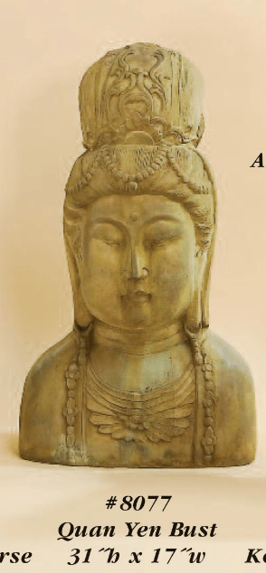 Quan Yen Bust Cast Stone Outdoor Asian Collection Asian Collection Tuscan 