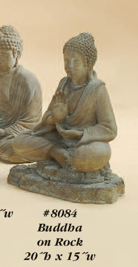 Buddha on Rock Cast Stone Outdoor Asian Collection Asian Collection Tuscan 