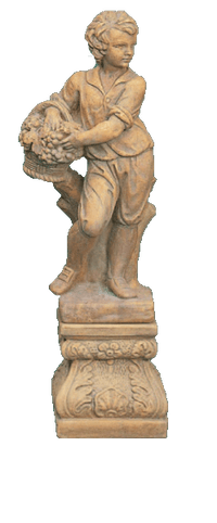 Thumbnail for English Autumn Season Cast Stone Outdoor Asian Collection Statues Tuscan Natural (N) With Pedestal 
