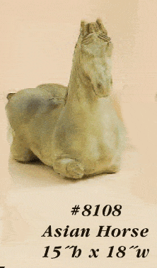 Asian Horse Cast Stone Outdoor Asian Collection Asian Collection Tuscan 